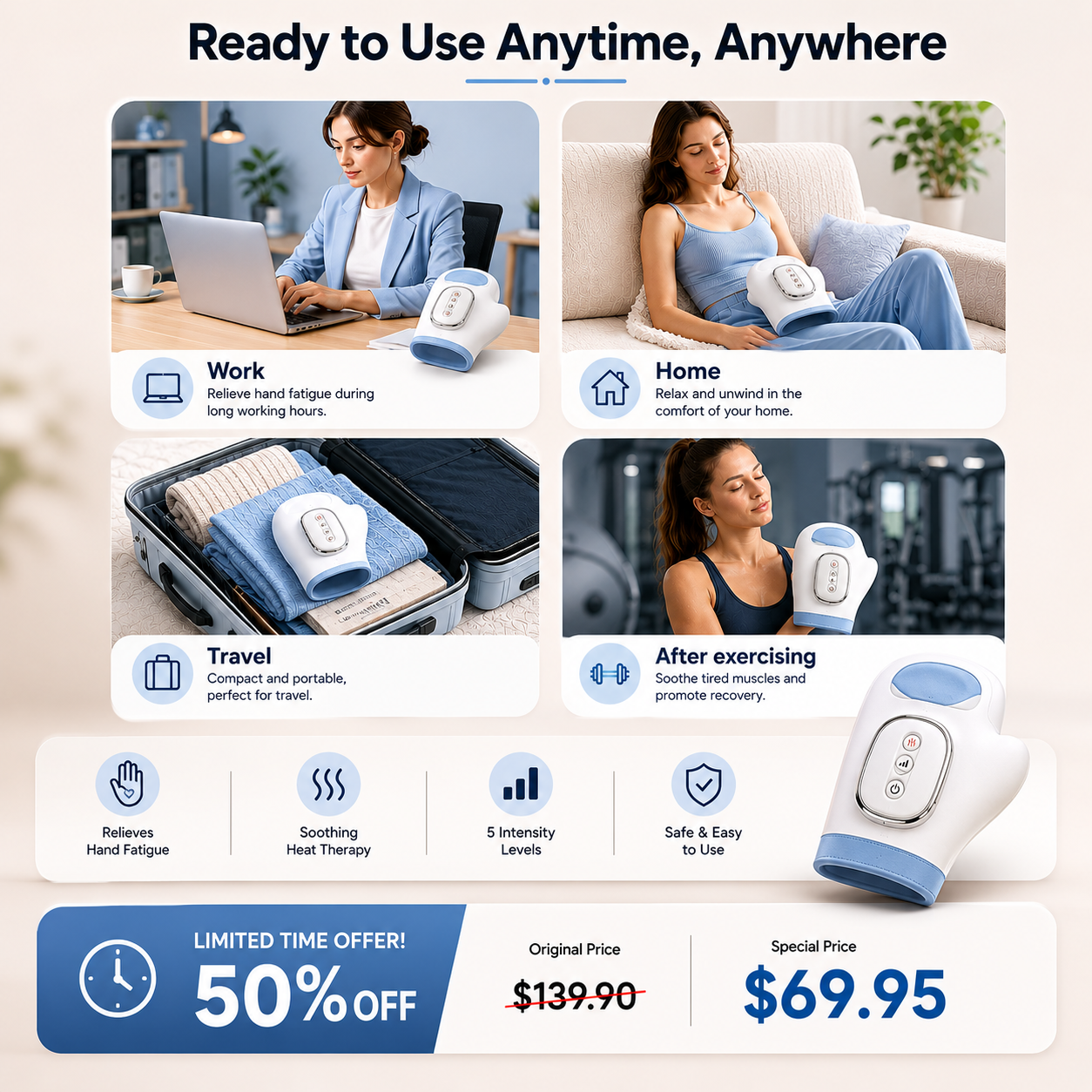 Hand Massager with Heat & Compression