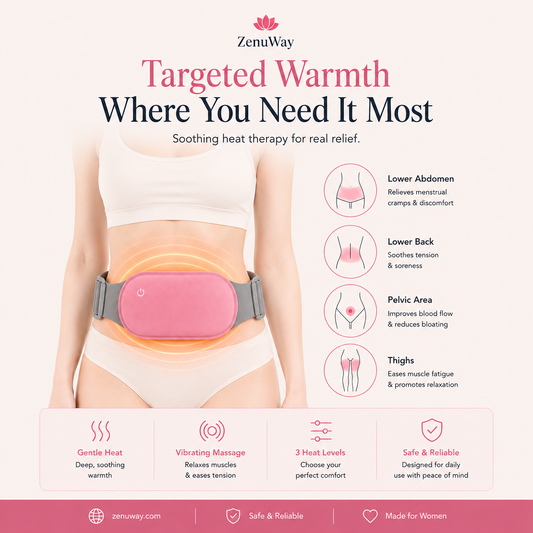 Period Relief Belt with Heat & Massage Therapy