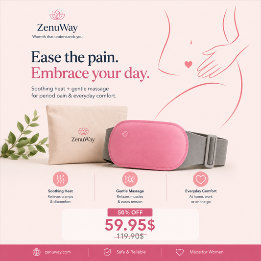 Period Relief Belt with Heat & Massage Therapy